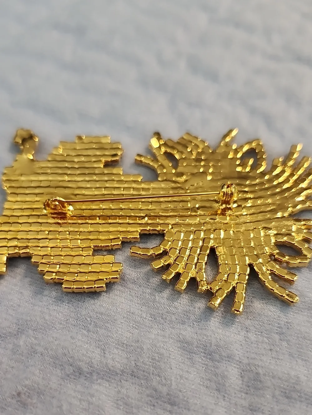 Vintage Pave Set Rhinestone Friendly Lion Style Brooch